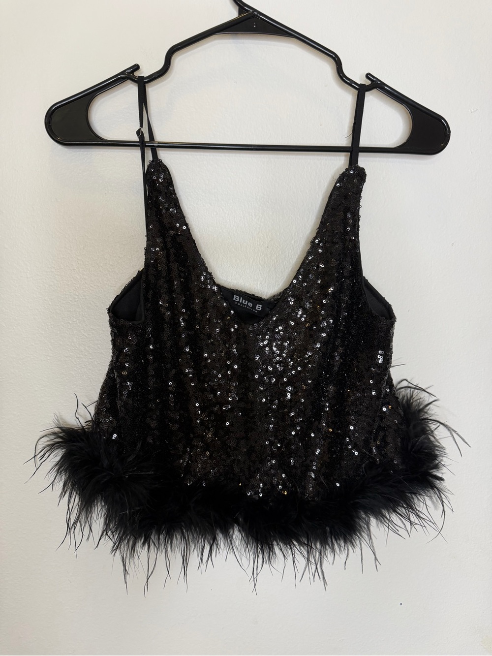 Blue B Black Sequin V-Neck Tank